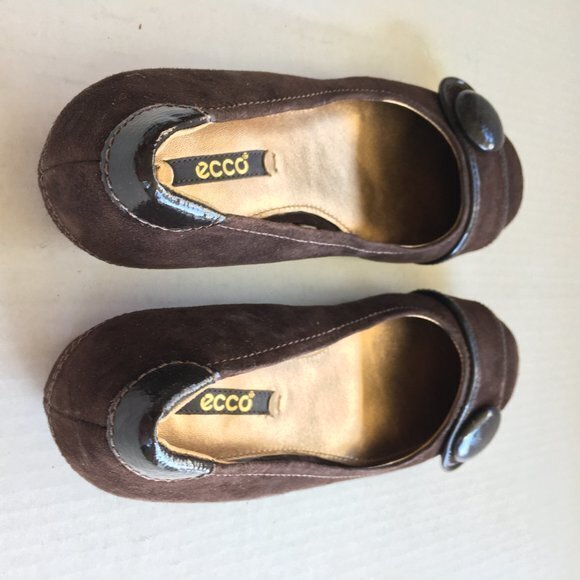 - ECCO Ballet Flats Button 1" Heel Slip On Shoes 35 - Picture 3 of 8